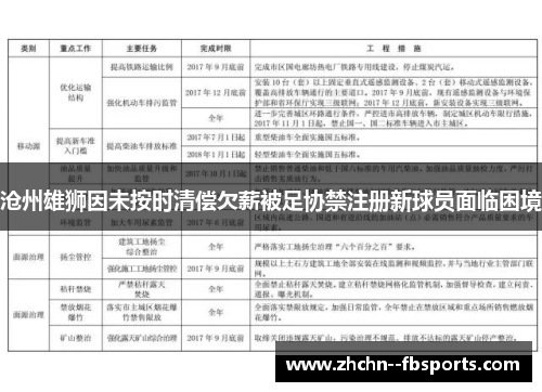 沧州雄狮因未按时清偿欠薪被足协禁注册新球员面临困境