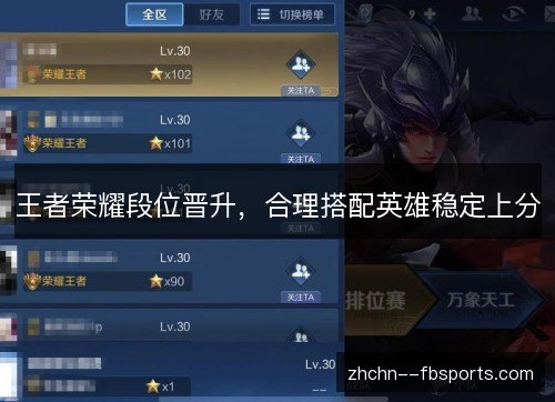 王者荣耀段位晋升，合理搭配英雄稳定上分